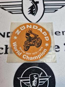 Zündapp Original Wassertransfer - Bild / Lackfilm - World Champion 1975 + 1976